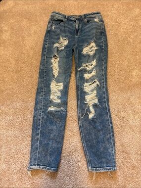 American Eagle Outfitters Distressed Skinny Jeans - Blue